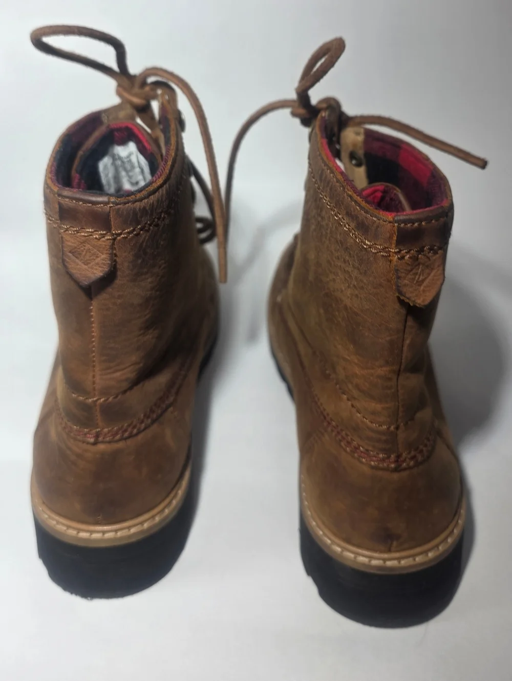 Sperry Leather Lace-Up Ankle Boots Brown Lug Sole Women’s Size 6.5 Excellent